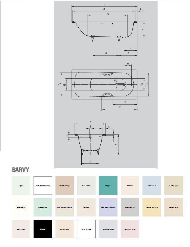 Kaldewei vana Advantage Saniform 175x75x43 cm, č. 374 112200010001